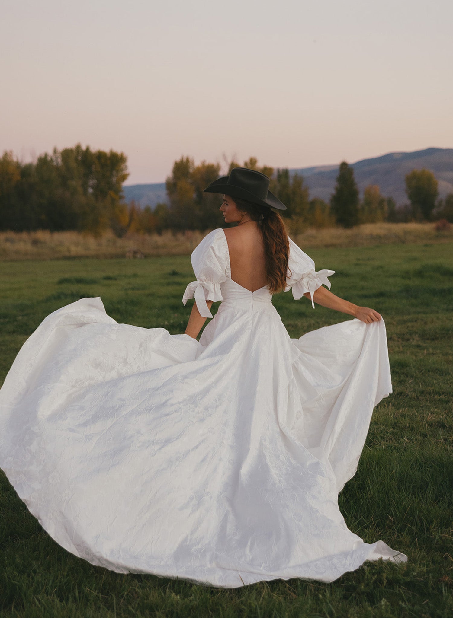 Lorde Wedding Dress | Floral Jacquard Satin Wedding Dress