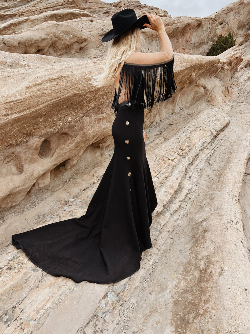black western dress for wedding Kit Wedding Dress 6 / Black