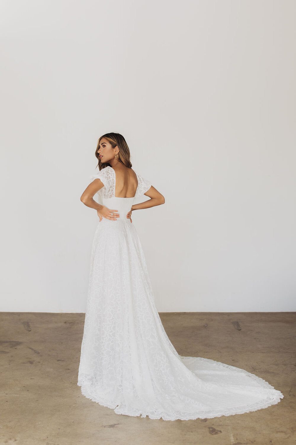 Posy Smocked Lace Wedding Dress